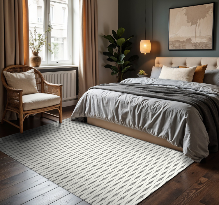 rabaul ikat harmaa ja beige moderni vinyylimatto - Tenstickers