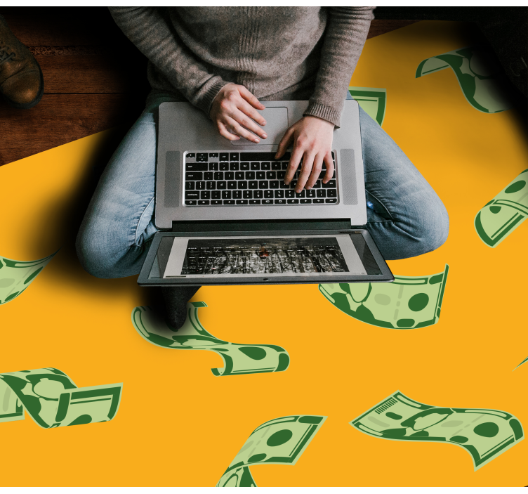 Rahan virtauskuvio moderni vinyylimatto - Tenstickers