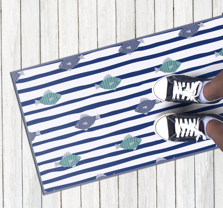 Raidallinen kalakuvio eläin vinyylimatto - Tenstickers