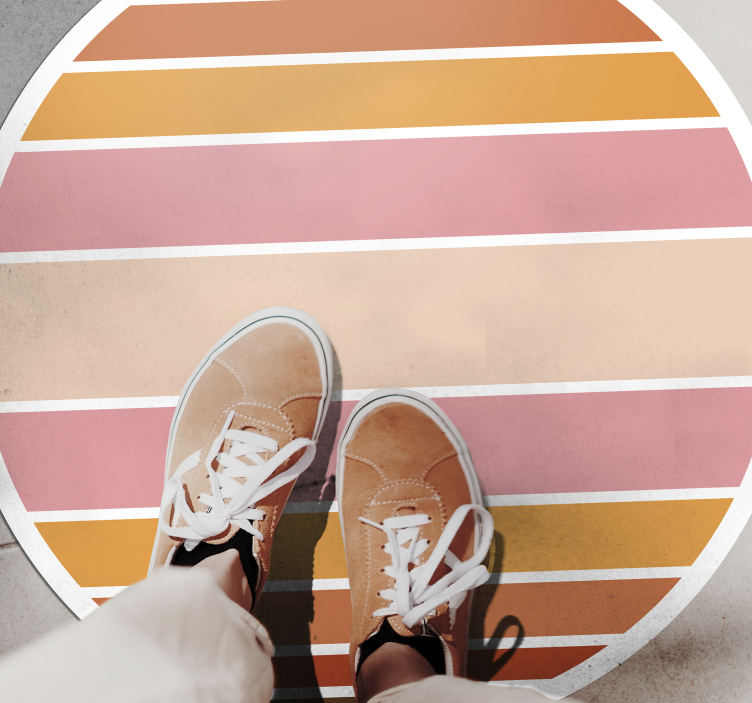 Raidallinen soikea muotoilu vinyylimatto raidallinen - Tenstickers