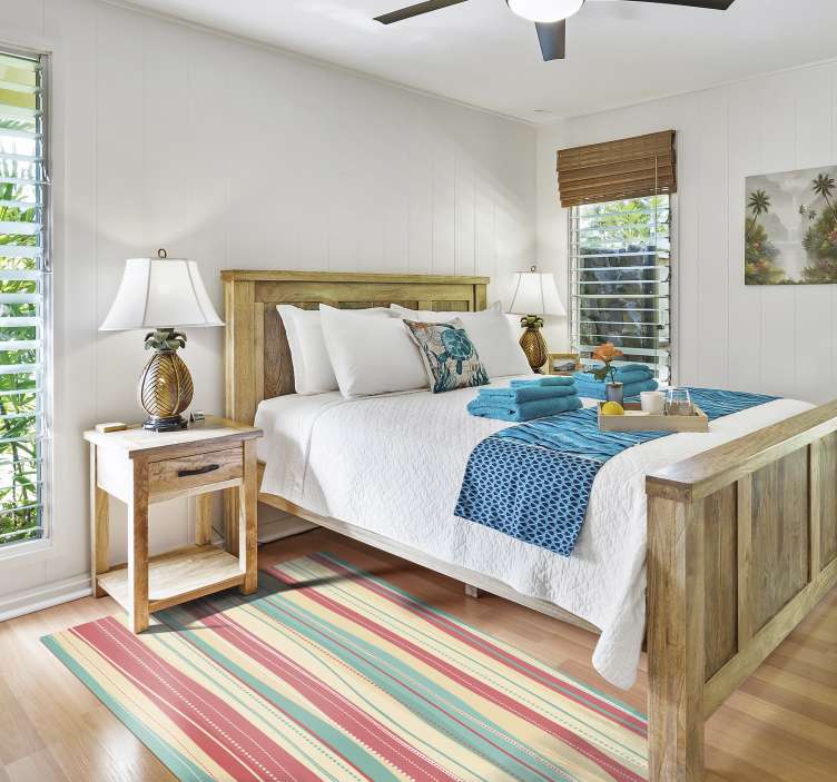 Raidallinen väritys vinyylimatto raidallinen - Tenstickers