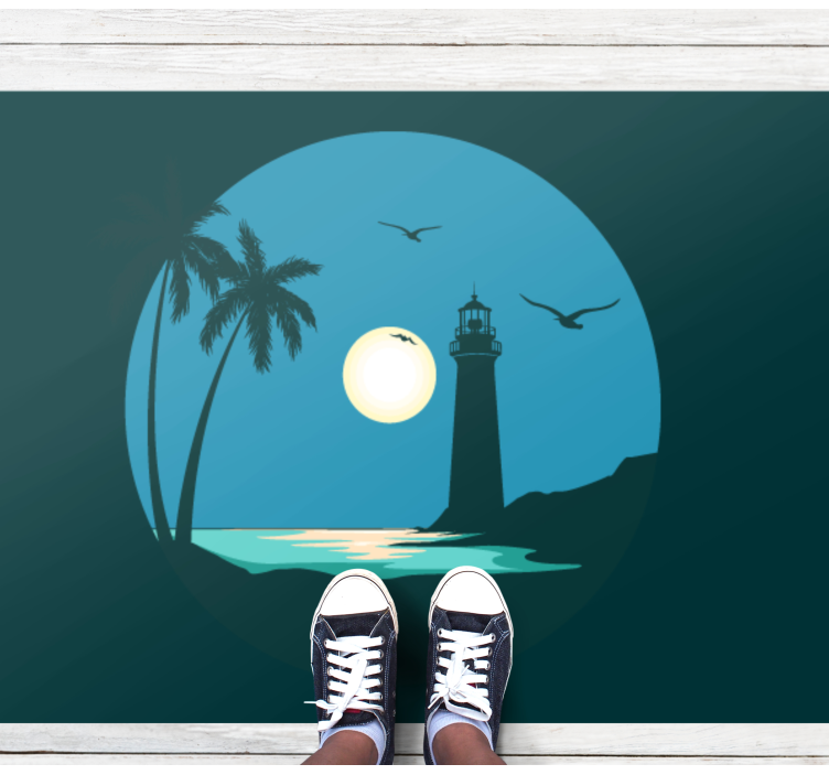 Rannikon majakkanäkymä luonto vinyylimatto - Tenstickers