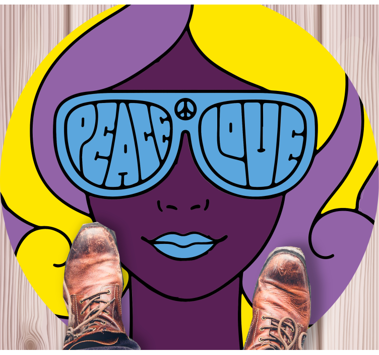 Rauhan rakkauskuvake teinin vinyylimatto - Tenstickers