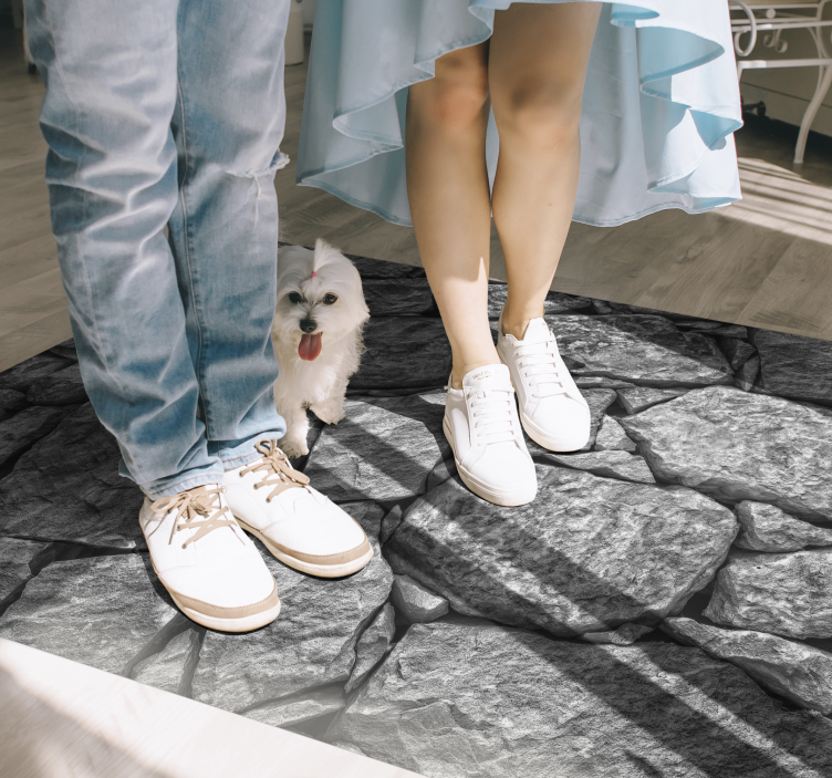 Realistinen harmaa kuvio kivinen vinyylimatto - Tenstickers