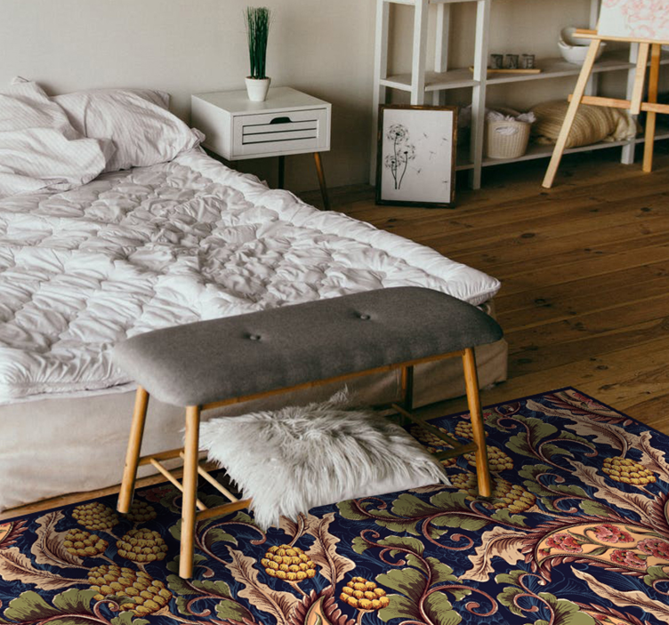 Hieno realistinen paisley kuva kukka vinyylimatto - Tenstickers