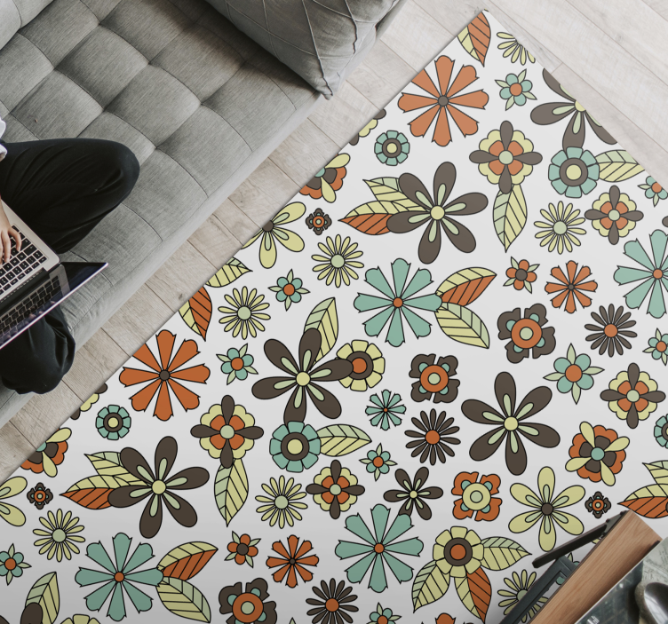 Retro 70-luvun muotoilu vintage vinyylimatto - Tenstickers