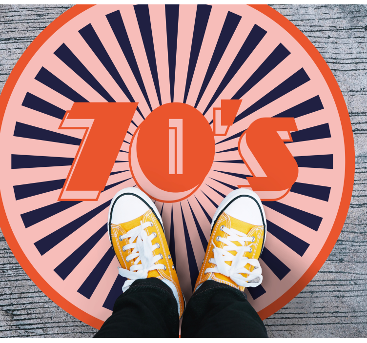 Retro 70-luvun tunnelmaa vintage vinyylimatto - Tenstickers