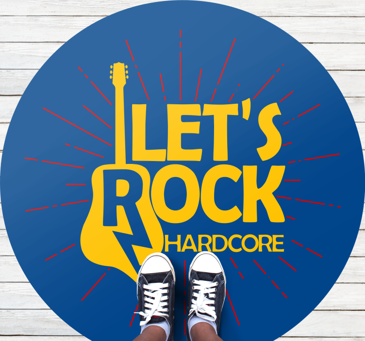 Rock musiikki kitara ja teksti Vinyylimatto makuuhuoneeseen - Tenstickers