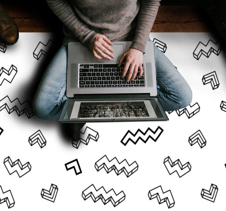 Rohkeita kulmikkaita kuvioita vinyylimatto - Tenstickers