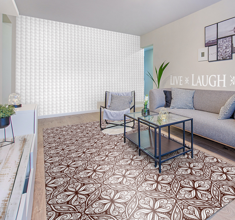 Ruskea laatta laatta vinyylimatto - Tenstickers