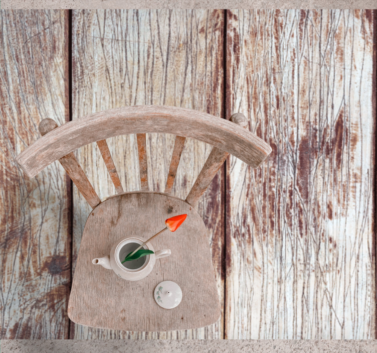 Haalistuneen ruskean tekstuurin puu vinyylimatto - Tenstickers