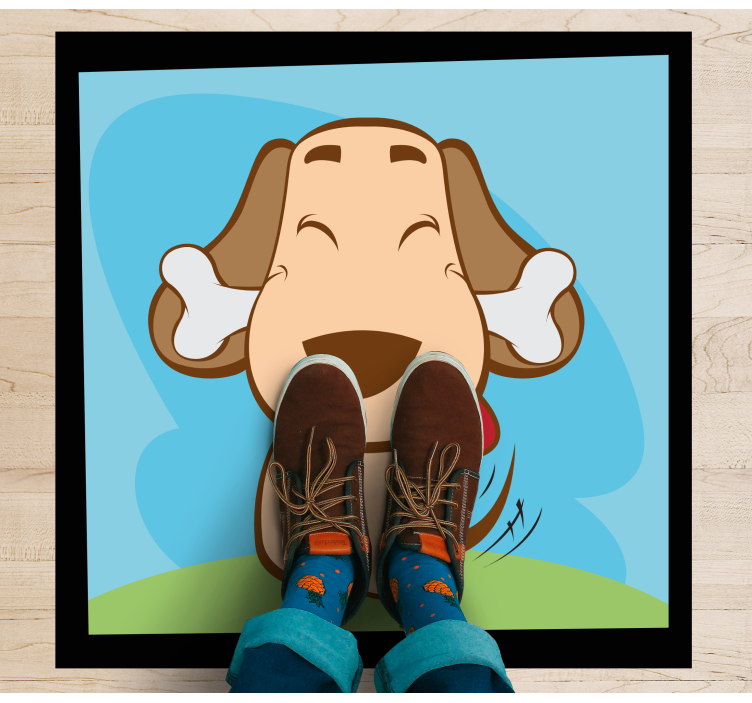 Sarjakuva koira Vinyylimatto makuuhuoneeseen - Tenstickers