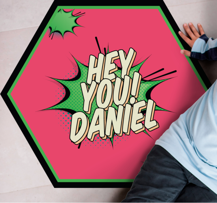 Sarjakuvamainen tervehdys nimi vinyylimatto - Tenstickers
