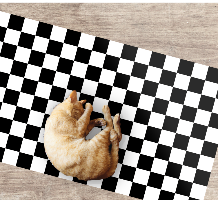 Shakkilauta vinyylimatto geometrinen - Tenstickers
