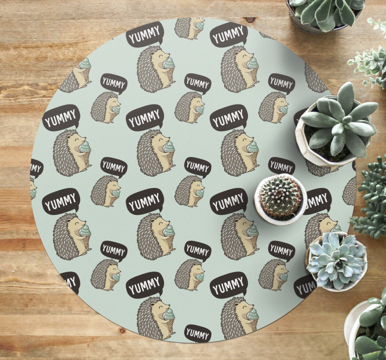 Ihana siili jäätelön kanssa eläin vinyylimatto - Tenstickers