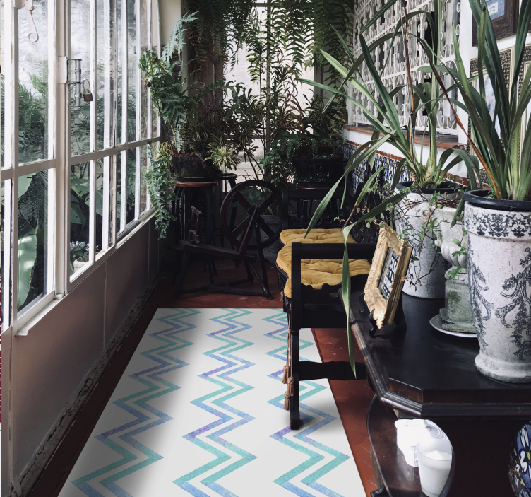 Siksak-kuvioinen harmonia vinyylimatto geometrinen - Tenstickers