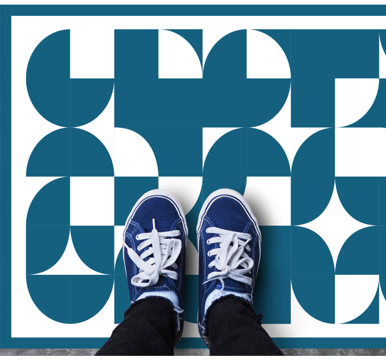 Sininen abstrakti motiivi geometrinen vinyylimatto - Tenstickers