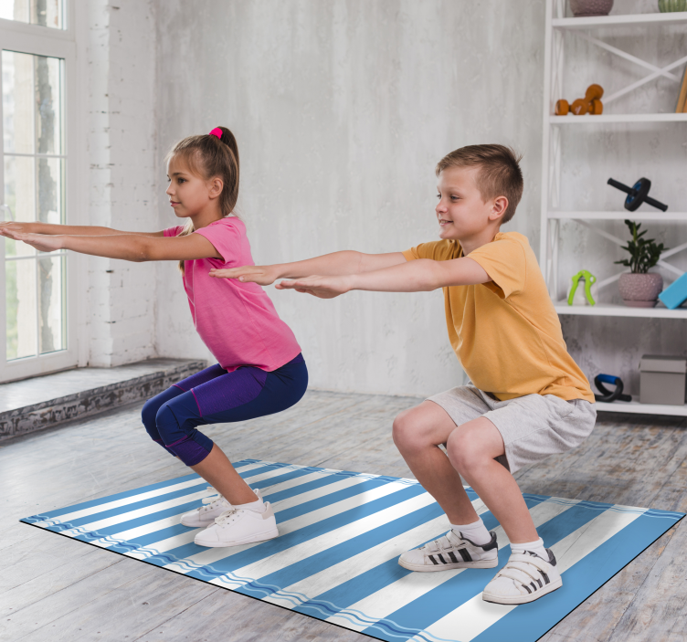 Sininen ja valkoinen raidallinen merimiesmatto - Tenstickers