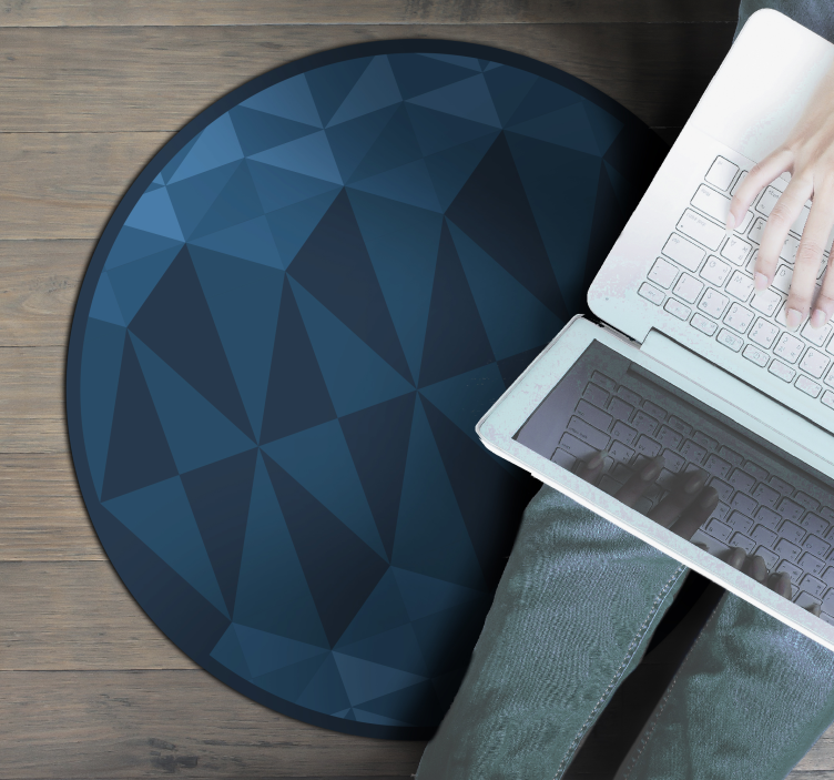 Sininen kolmio vinyylimatto geometrinen - Tenstickers