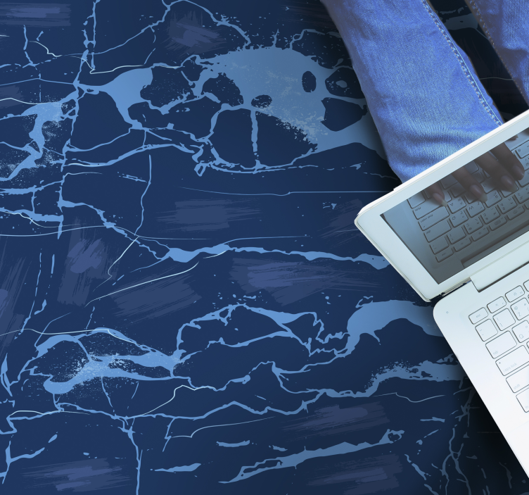 Sininen marmori moderni vinyylimatto - Tenstickers