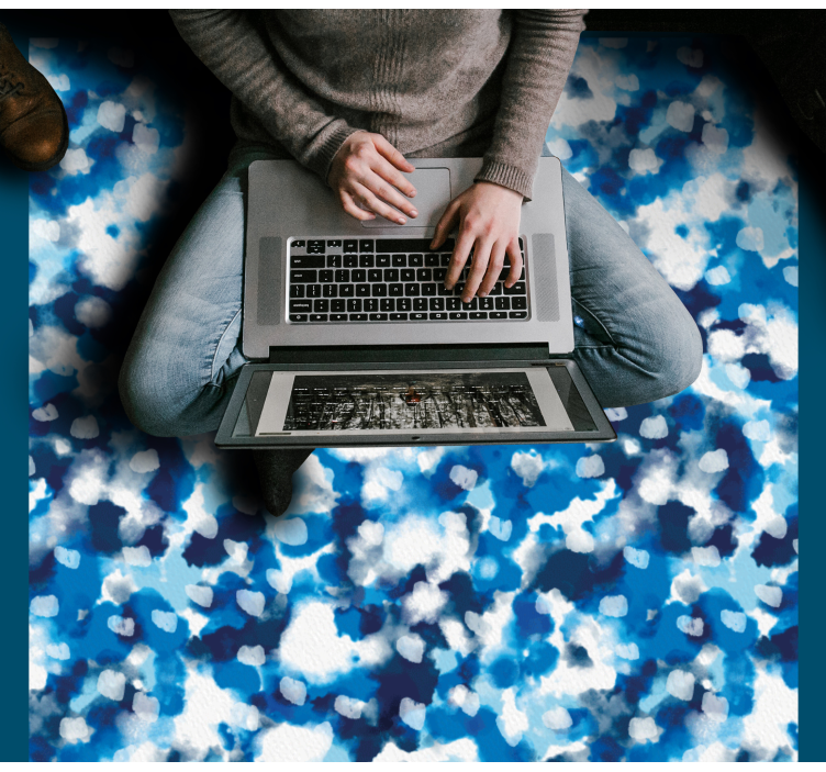 Sininen pilvikuvio vinyylimatto - Tenstickers