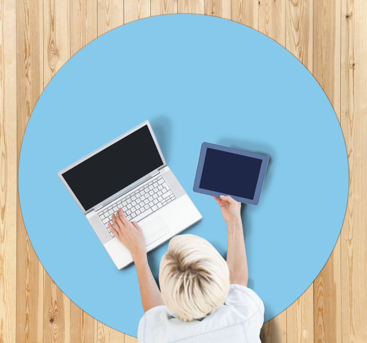 Sininen tausta moderni vinyyli matto moderni vinyylimatto - Tenstickers