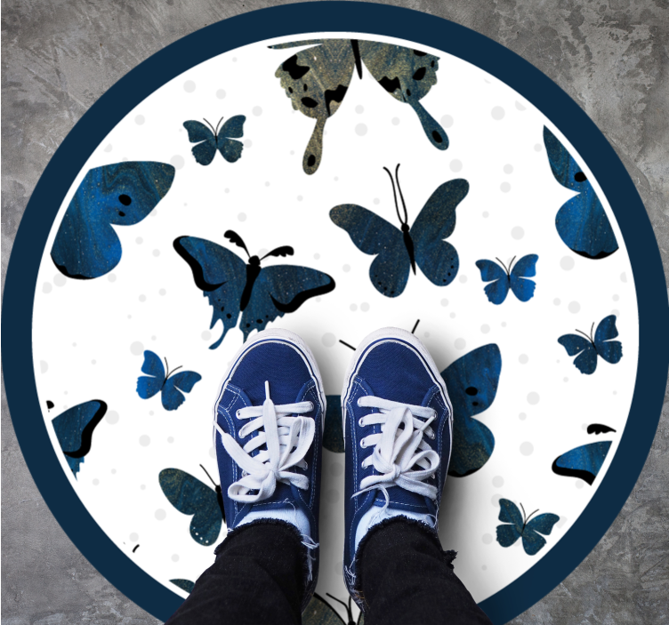 Sinisiä perhosia eläin vinyylimatto - Tenstickers