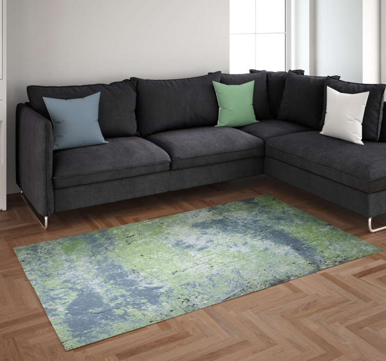 Sinisiä sävyjä vintage-seinä vinyylimatto retro - Tenstickers