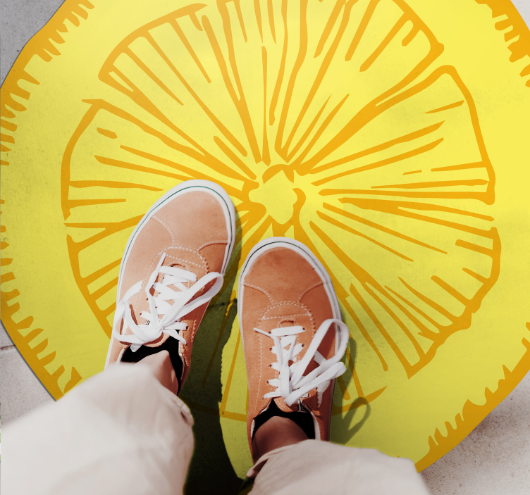 Keltainen sitrusviipale keittiön vinyylimatto - Tenstickers