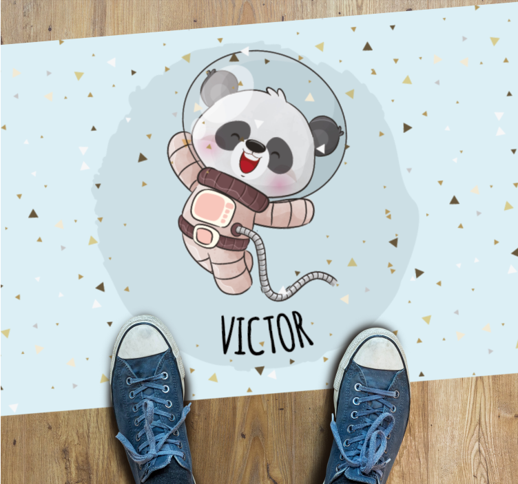 Söpö panda astronautti nimi vinyylimatto - Tenstickers
