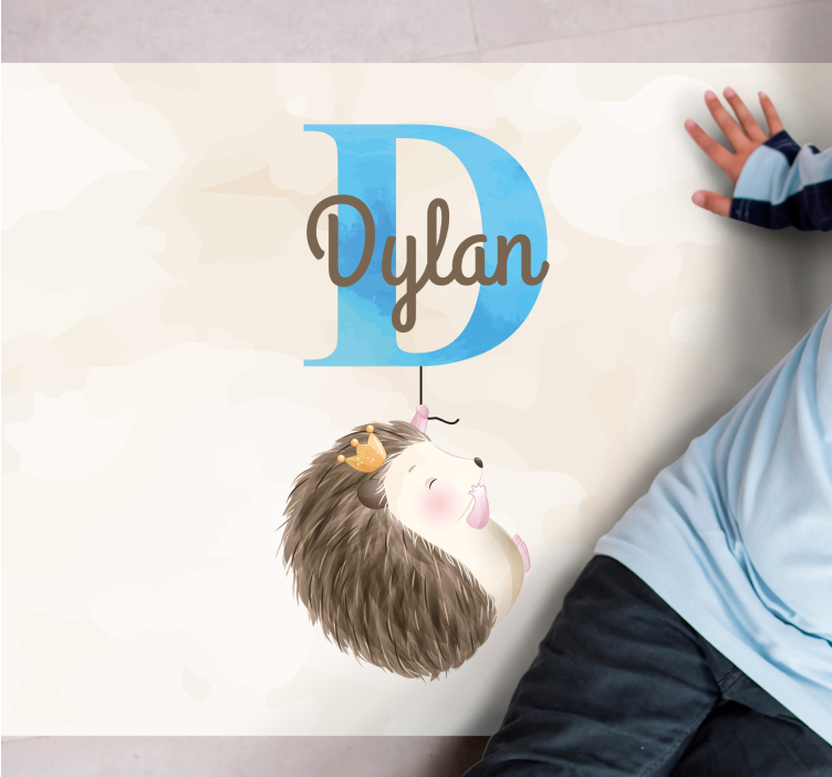 Söpö siili alkukirjain nimi vinyylimatto - Tenstickers