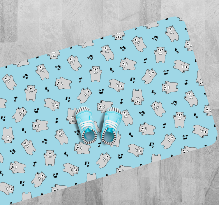 Söpöjä karhuhahmoja vauvan huoneen vinyylimatto - Tenstickers