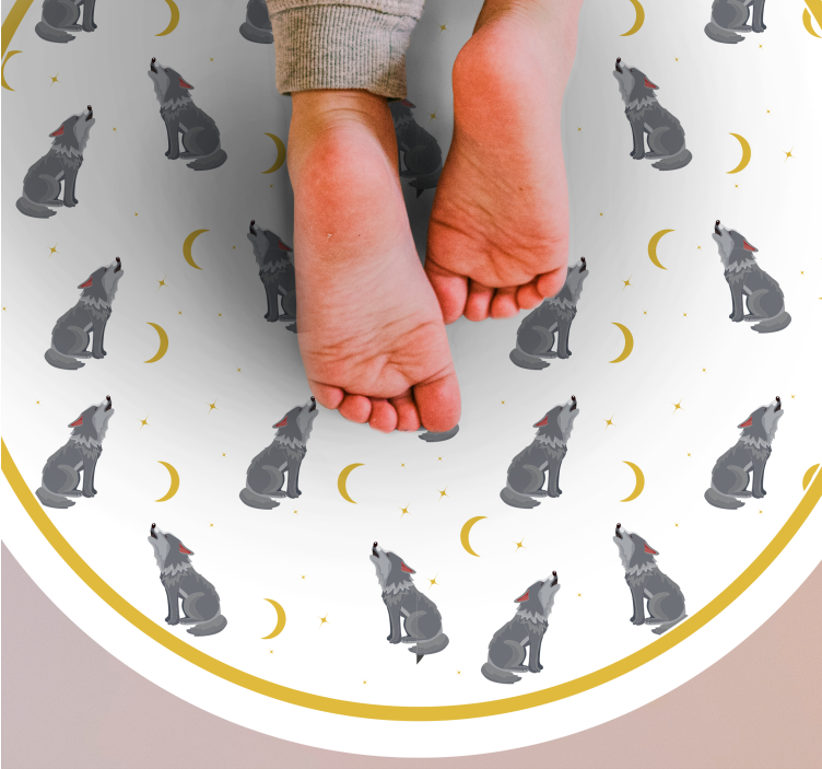 Suden kuun kuvio eläin vinyylimatto - Tenstickers