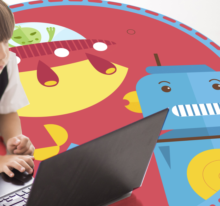 Sukellusvenerobottipeli lastenhuone vinyylimatto - Tenstickers