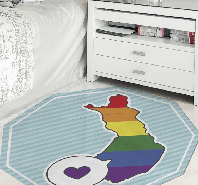 Suomen ylpeyden kartta maailmakartta vinyylimatto - Tenstickers