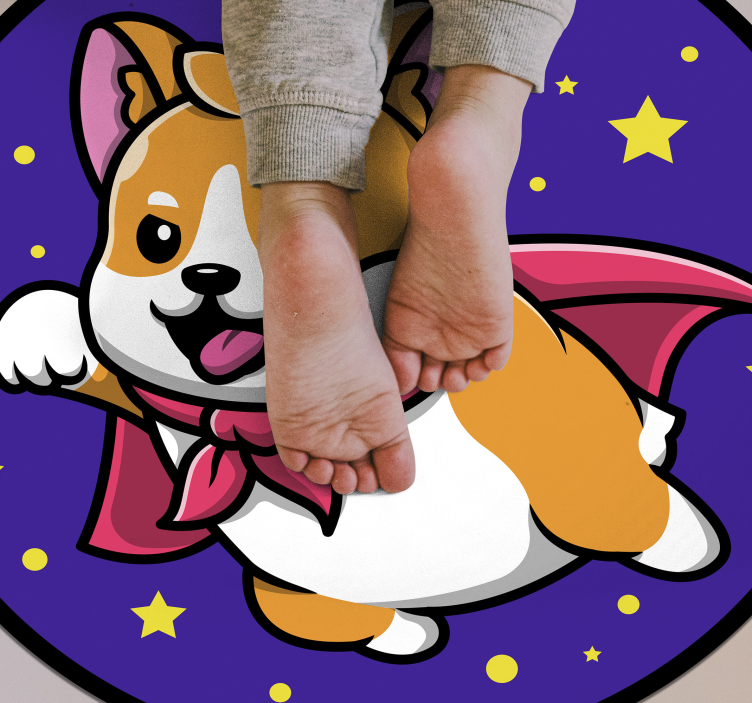 Supersankari corgi lastenhuone vinyylimatto - Tenstickers