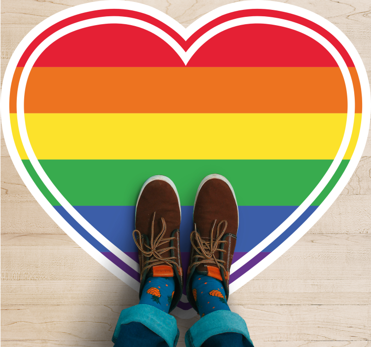 Sydän sateenkaarikuvio tekstuuri vinyylimatto - Tenstickers