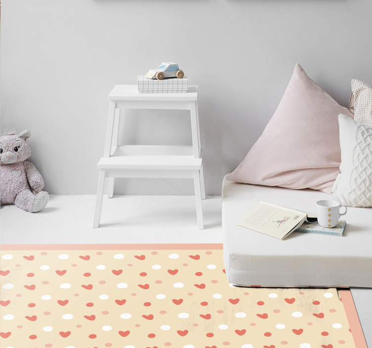 Sydänkuvioinen sisustus Vauvan huoneen vinyylimatto - Tenstickers