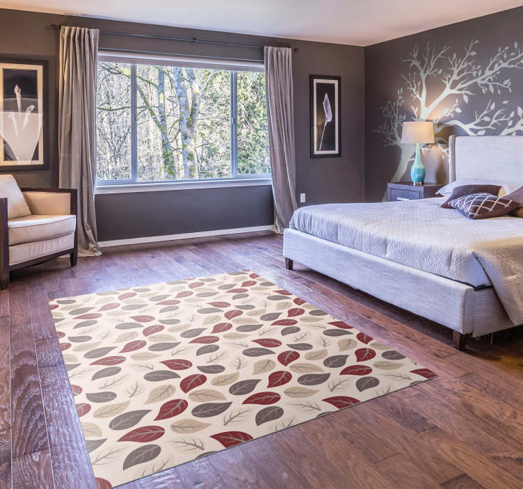 Syksyn lehtikuvio kukka vinyylimatto - Tenstickers