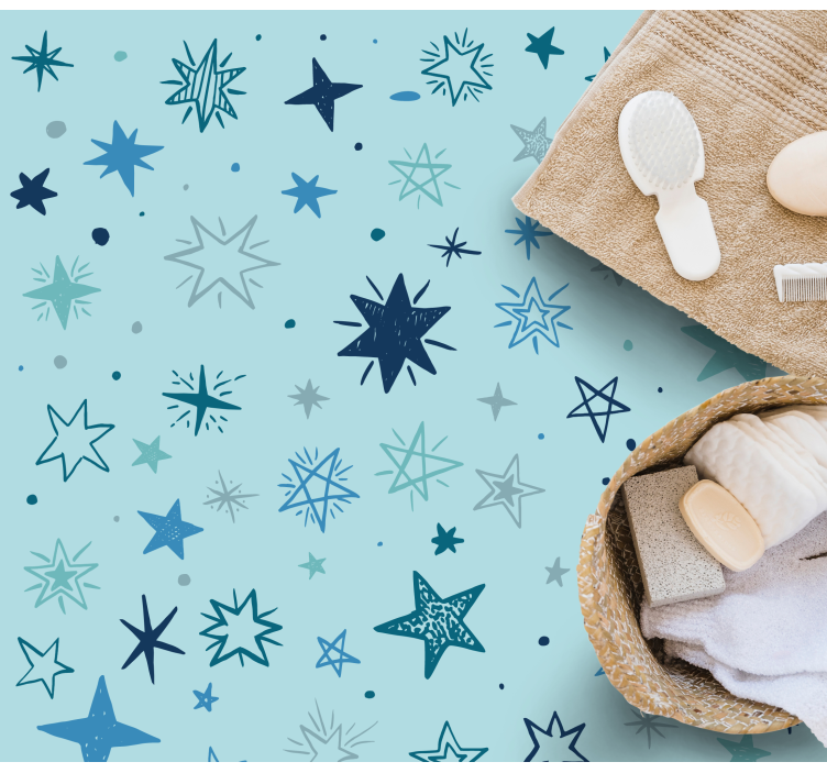 Sininen yökuvio tähti vinyylimatto - Tenstickers