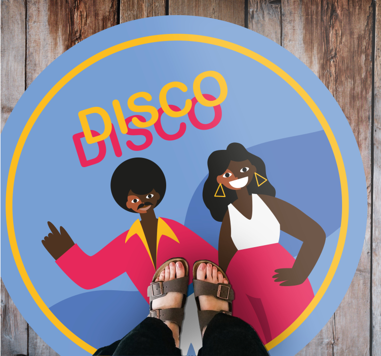 Tanssiva 80 -luvun disco -mies vinyylimatto retro - Tenstickers