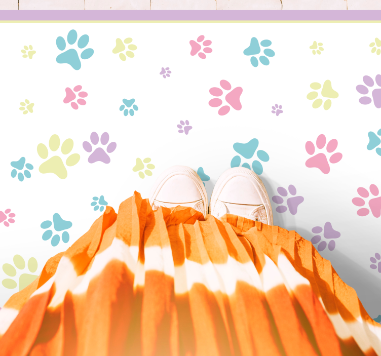 Tassunjäljen estetiikka eläin vinyylimatto - Tenstickers