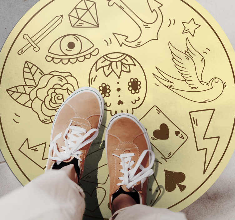 Tatuointisymbolit teinin vinyylimatto - Tenstickers