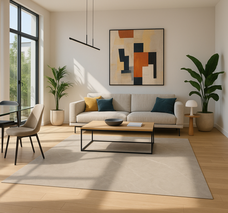 Tavallinen sementtilaatta olohuoneen vinyylimatto - Tenstickers