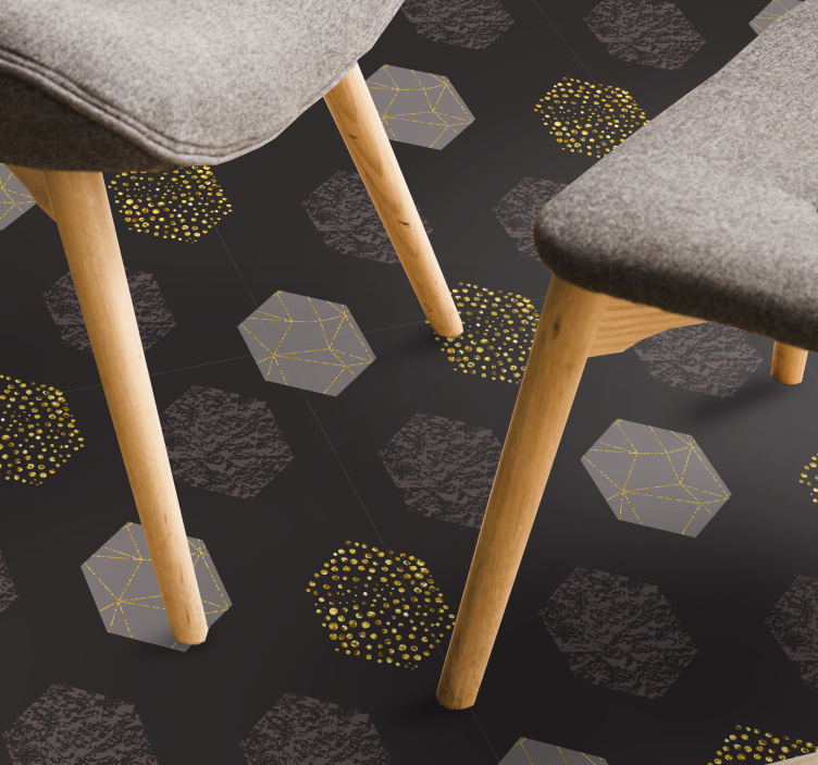 Teksturoitu kuusikulmiokuvio geometrinen vinyylimatto - Tenstickers