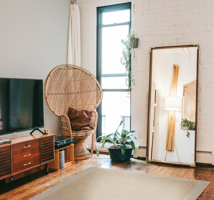 Teplon beige luonnollinen vinyylimatto minimalistinen - Tenstickers