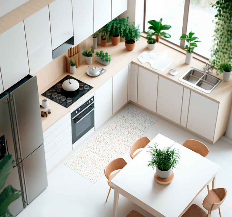 Terrazo-karkkia laatta vinyylimatto keittiöön - Tenstickers