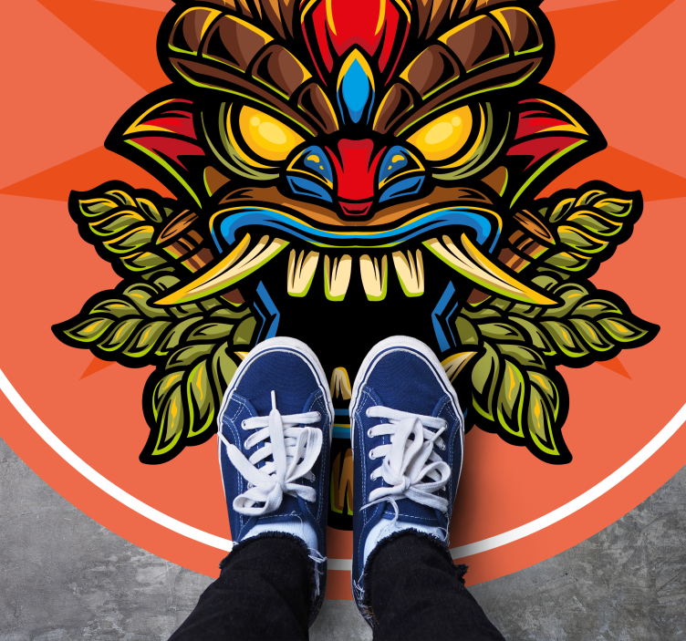 Tiki-naamio teinin vinyylimatto - Tenstickers