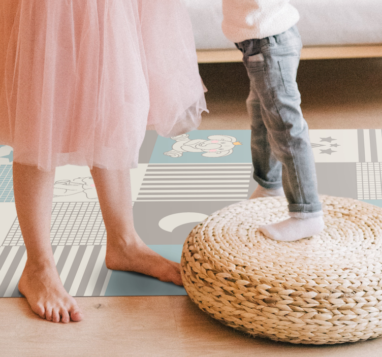 Tilkkutäkki lastentarha Vauvan huoneen vinyylimatto - Tenstickers