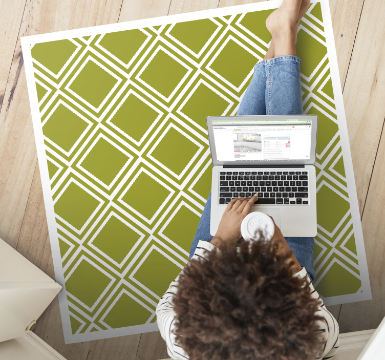 Timanttikuvioinen motiivi geometrinen vinyylimatto - Tenstickers